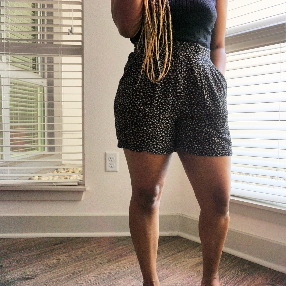 High Waist Floral Pattern Shorts